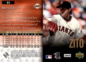 2007 SP Rookie Edition #44 Barry Zito Back