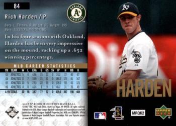 2007 SP Rookie Edition #84 Rich Harden Back