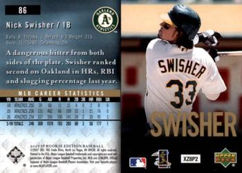 2007 SP Rookie Edition #86 Nick Swisher Back