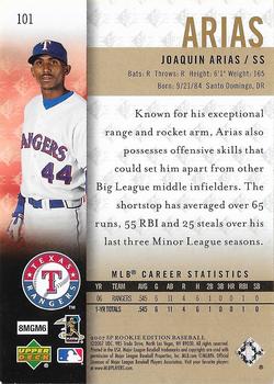 2007 SP Rookie Edition #101 Joaquin Arias Back