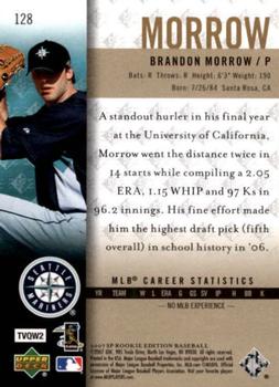 2007 SP Rookie Edition #128 Brandon Morrow Back