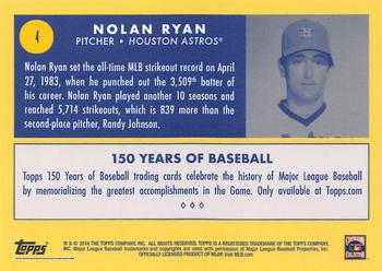 2019 Topps 150 Years of Baseball #4 Nolan Ryan Back