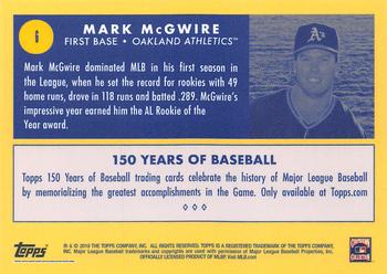 2019 Topps 150 Years of Baseball #6 Mark McGwire Back