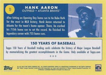 2019 Topps 150 Years of Baseball #11 Hank Aaron Back