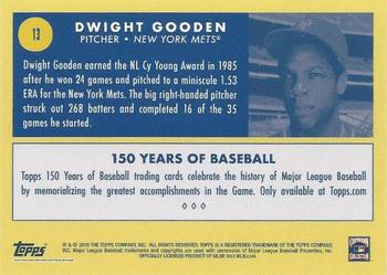 2019 Topps 150 Years of Baseball #13 Dwight Gooden Back
