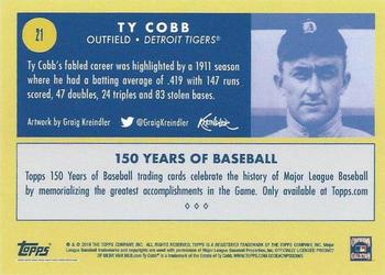 2019 Topps 150 Years of Baseball #21 Ty Cobb Back