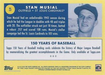 2019 Topps 150 Years of Baseball #25 Stan Musial Back