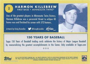 2019 Topps 150 Years of Baseball #51 Harmon Killebrew Back