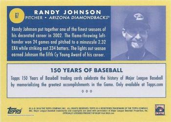 2019 Topps 150 Years of Baseball #67 Randy Johnson Back