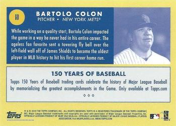 2019 Topps 150 Years of Baseball #68 Bartolo Colon Back