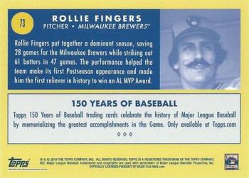 2019 Topps 150 Years of Baseball #73 Rollie Fingers Back