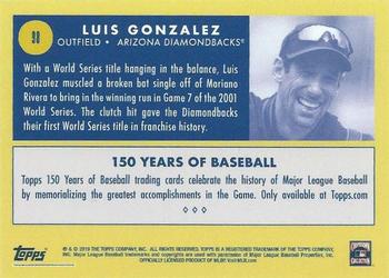 2019 Topps 150 Years of Baseball #98 Luis Gonzalez Back