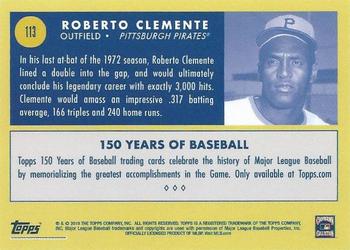 2019 Topps 150 Years of Baseball #113 Roberto Clemente Back