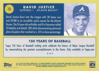 2019 Topps 150 Years of Baseball #114 David Justice Back