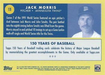 2019 Topps 150 Years of Baseball #119 Jack Morris Back
