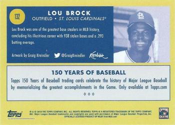 2019 Topps 150 Years of Baseball #132 Lou Brock Back