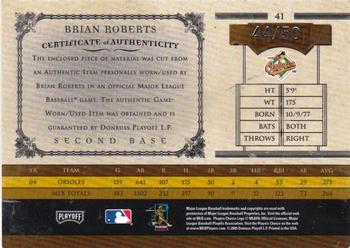 2005 Playoff Prime Cuts - Material Jersey Position #41 Brian Roberts Back