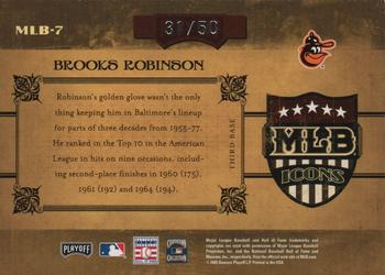 2005 Playoff Prime Cuts - MLB Icons Century Silver #MLB-7 Brooks Robinson Back