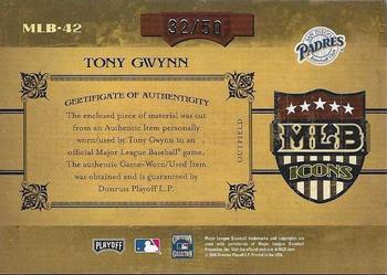 2005 Playoff Prime Cuts - MLB Icons Material Jersey #MLB-42 Tony Gwynn Back