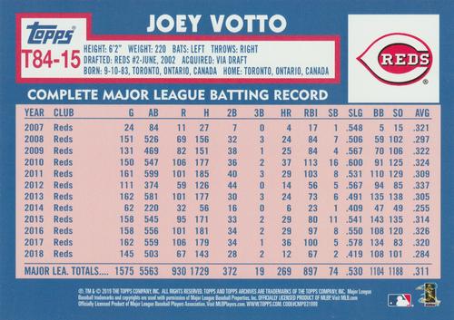 2019 Topps 1984 Topps Baseball 35th Anniversary 5x7 #T84-15 Joey Votto Back