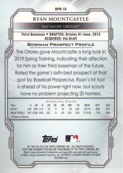 2019 Bowman Sterling #BPR-10 Ryan Mountcastle Back