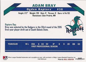 2015 Grandstand Ogden Raptors #NNO Adam Bray Back