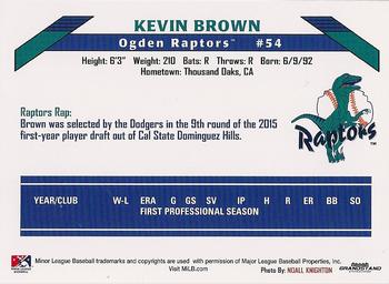 2015 Grandstand Ogden Raptors #NNO Kevin Brown Back