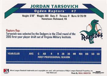 2015 Grandstand Ogden Raptors #NNO Jordan Tarsovich Back