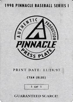 1998 Pinnacle - Press Plates Front Cyan #146 Terry Steinbach Back