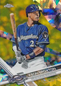 2017 Topps Chrome Sapphire Edition - Gold #182 Keon Broxton Front