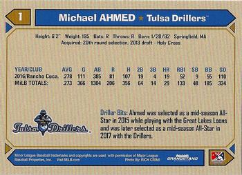 2017 Grandstand Tulsa Drillers #NNO Michael Ahmed Back