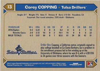 2017 Grandstand Tulsa Drillers #NNO Corey Copping Back