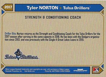 2017 Grandstand Tulsa Drillers #NNO Tyler Norton Back