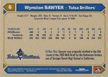 2017 Grandstand Tulsa Drillers #NNO Wynston Sawyer Back