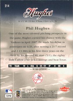 2007 Ultra #214 Phil Hughes Back