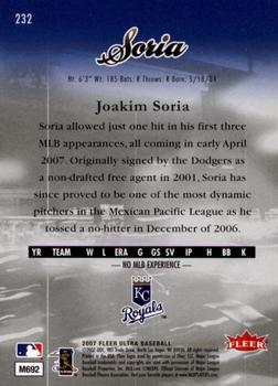 2007 Ultra #232 Joakim Soria Back
