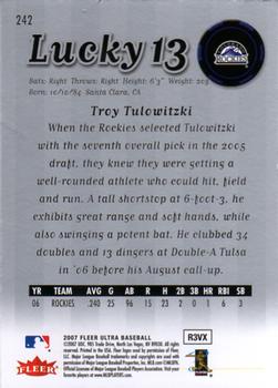 2007 Ultra #242 Troy Tulowitzki Back