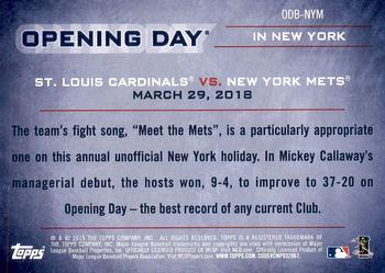 2019 Topps Opening Day - Opening Day #ODB-NYM New York Mets Back
