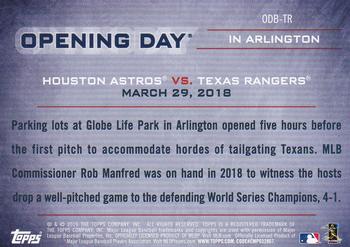 2019 Topps Opening Day - Opening Day #ODB-TR Texas Rangers Back