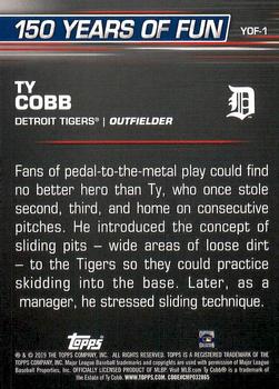 2019 Topps Opening Day - 150 Years of Fun #YOF-1 Ty Cobb Back