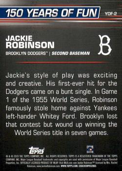 2019 Topps Opening Day - 150 Years of Fun #YOF-2 Jackie Robinson Back
