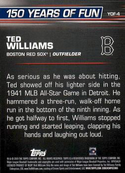 2019 Topps Opening Day - 150 Years of Fun #YOF-4 Ted Williams Back