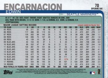 2019 Topps Opening Day - Opening Day Edition #70 Edwin Encarnacion Back