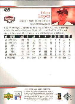 2007 Upper Deck #459 Felipe Lopez Back