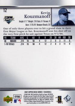 2007 Upper Deck #12 Kevin Kouzmanoff Back