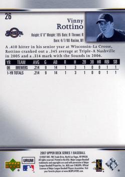 2007 Upper Deck #26 Vinny Rottino Back