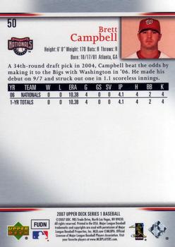 2007 Upper Deck #50 Brett Campbell Back
