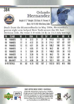 2007 Upper Deck #384 Orlando Hernandez Back