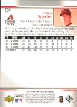 2007 Upper Deck #534 Chris Snyder Back