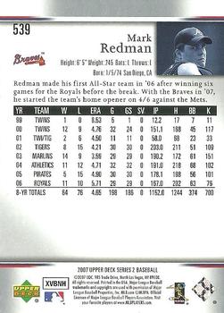 2007 Upper Deck #539 Mark Redman Back